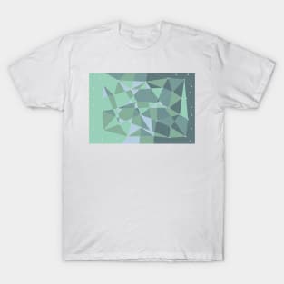Abstract random geometric pattern green T-Shirt